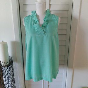 NWT Crown & Ivy ruffle front sleeveless blouse. Sz. XL